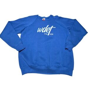Vintage WDET FM 102 Detroit Crewneck Sweatshirt XL USA‎ Made Public Radio
